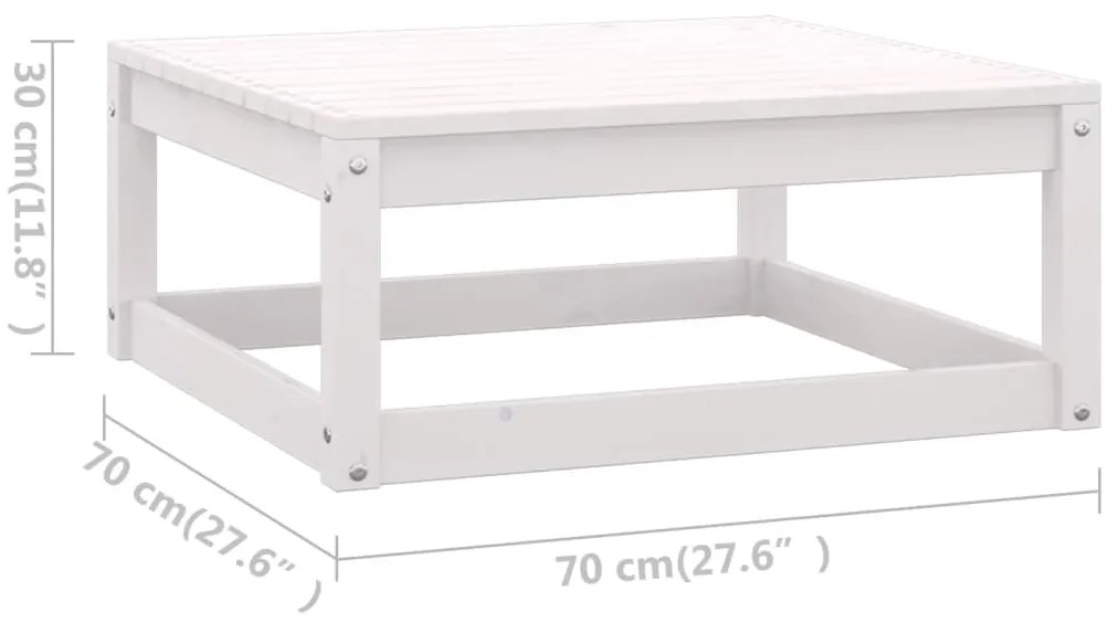 Set Divani da Giardino 3 pz Bianco in Legno Massello di Pino