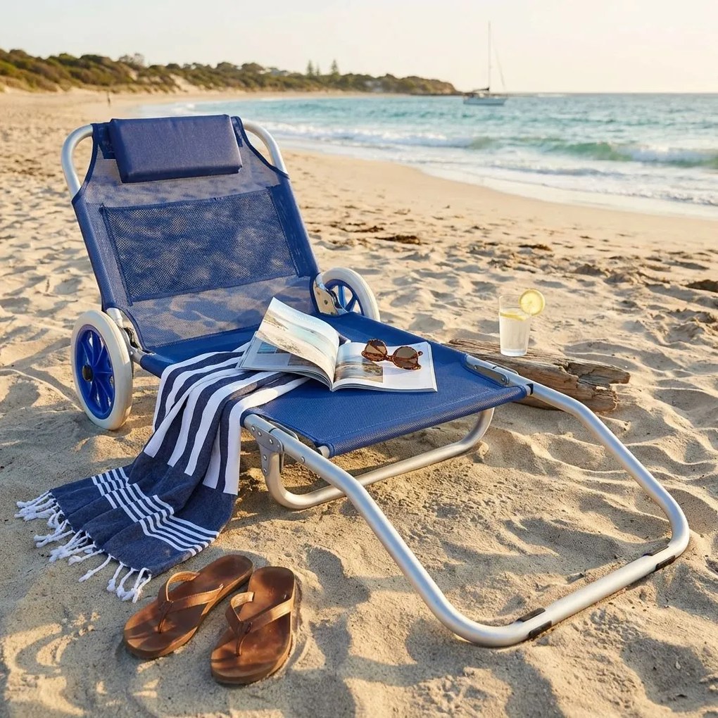 spiaggina prendisole pieghevole colore casuale cm 145 x 52 x 62 h