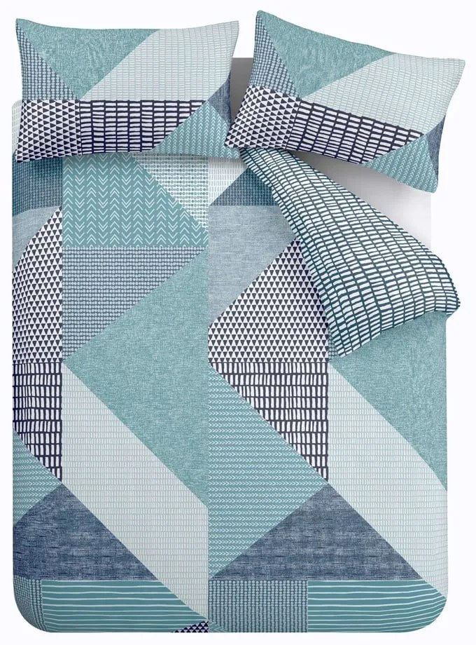 Set copripiumino e federa color foglia di tè per letto singolo 135x200 cm Larsson Geo – Catherine Lansfield