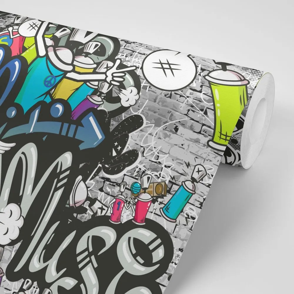 Carta da parati autoadesiva – Parete graffiti stilosa