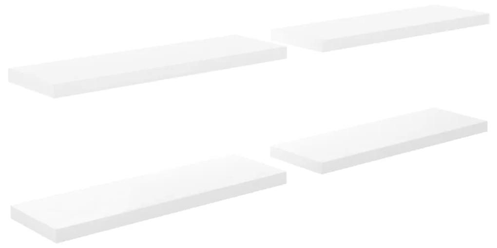 Scaffali a parete 4 pz bianco lucido 80x23,5x3,8 cm in mdf