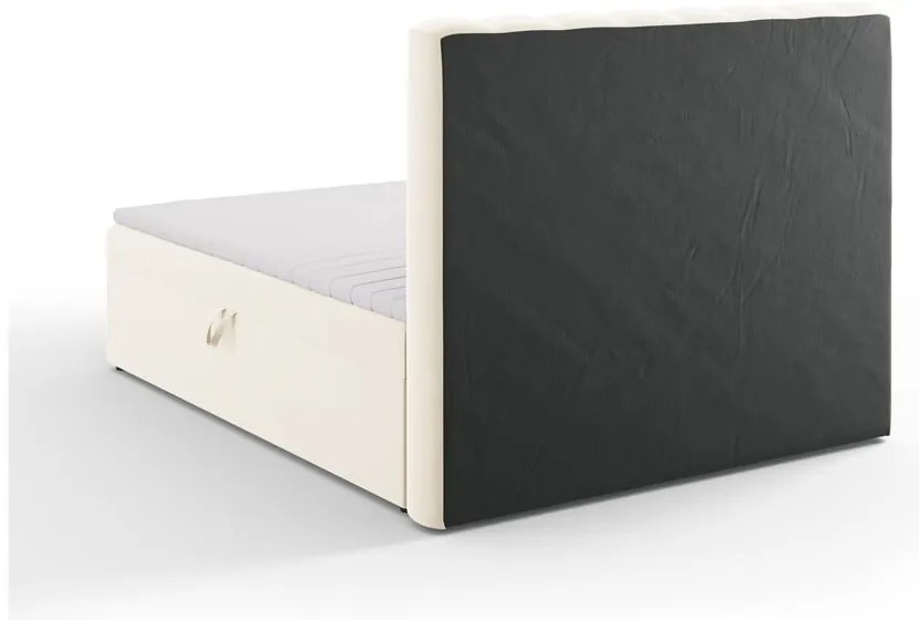 Letto boxspring beige con contenitore 160x200 cm Gina - Milo Casa