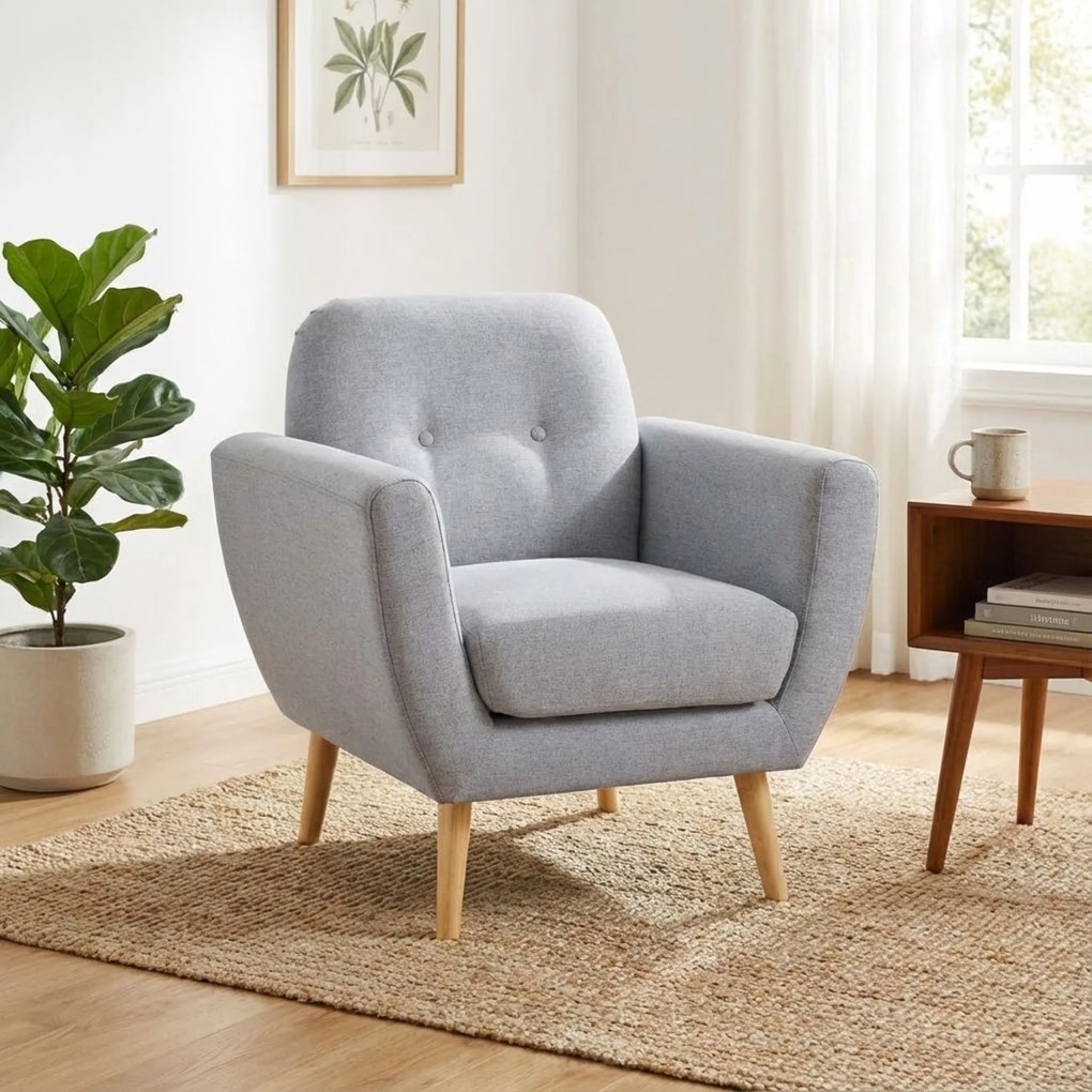 HANSEL - poltrona stile scandinavo in tessuto