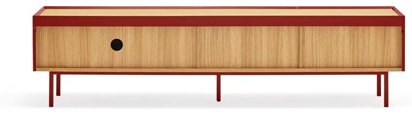 Mobile TV rosso scuro effetto rovere 180x45 cm Arista - Teulat