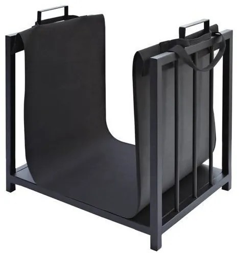 Cestino per legno 50x50,5 cm nero