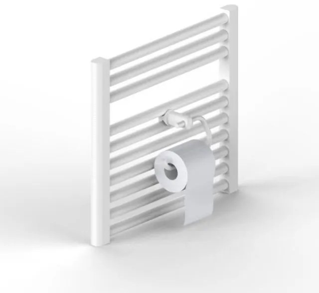 Portarotolo in Abs Bianco Serie Smart per Scaldasalviette e Termoarredo L. 12.6