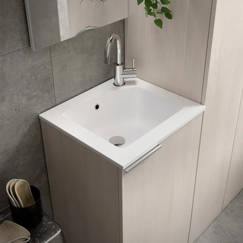 Lavatoio per bucato in resina bianco lucido JNKA SENSEA  L 50 x P 46 x Sp 50 cm da interno ed esterno