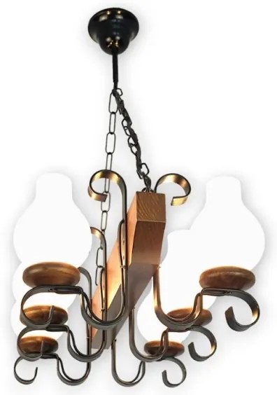 Brilagi - Lampadario a sospensione con catena QUEEN 6xE14/40W/230V faggio/noce