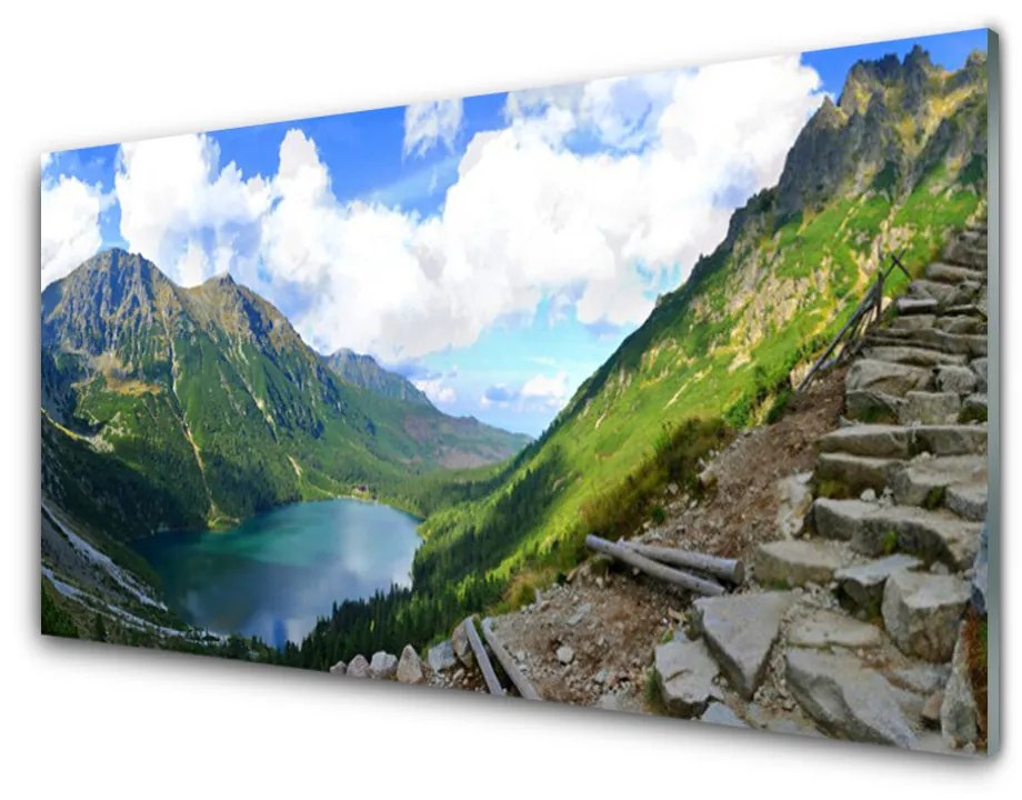 Pannello rivestimento parete cucina Paesaggio di montagne 140x70 cm