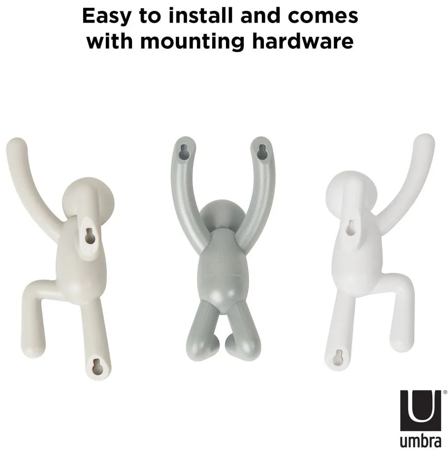 Ganci in plastica da parete in set da 3 Buddy - Umbra