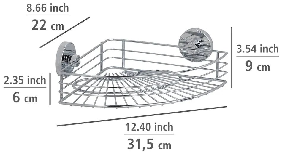 Set di accessori da bagno autoportanti argentato lucido Bari - Wenko