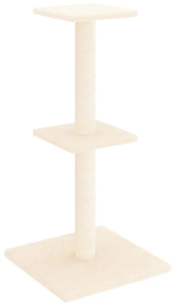 Albero per gatti con tiragraffi in sisal crema 73 cm