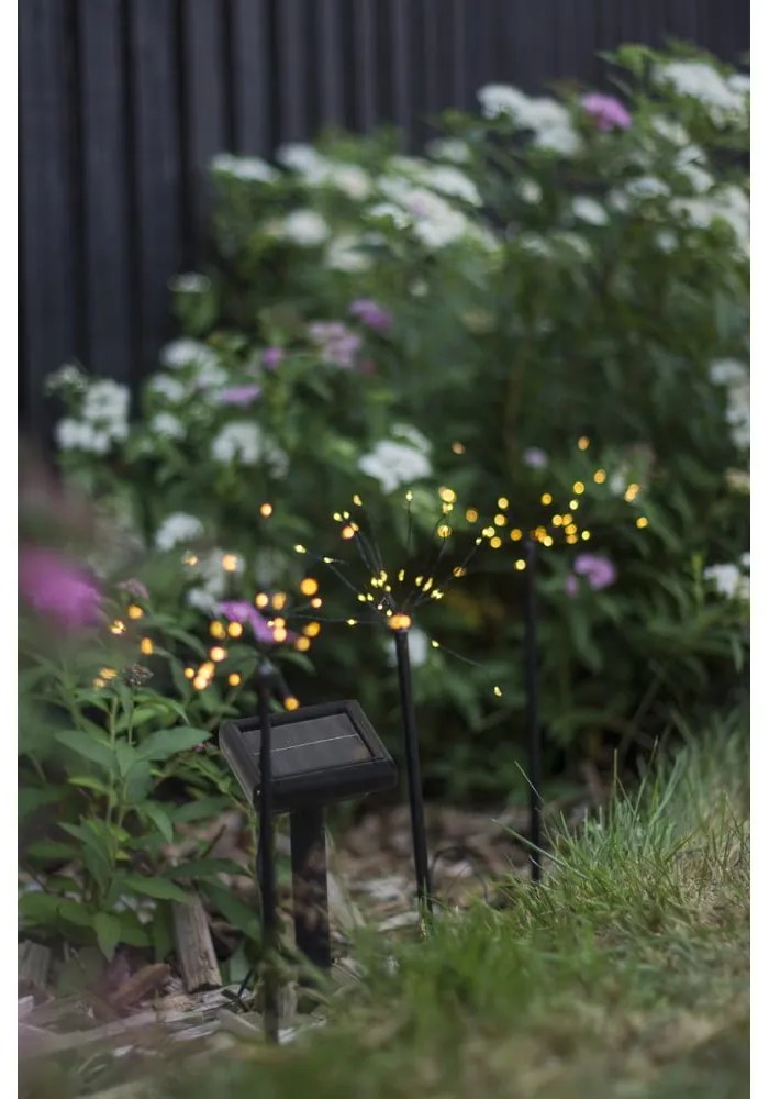 Illuminazioni esterne in set LED con alimentazione a pannelli solari con picchetto 3 pz (altezza totale 40 cm) Firework – Star Trading