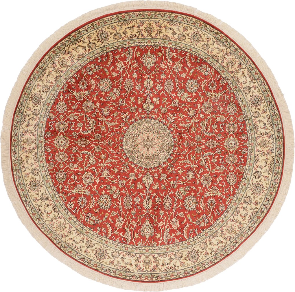 Cashmere Silk Tappeto 210 x 210 (Indian) Annodato A Mano