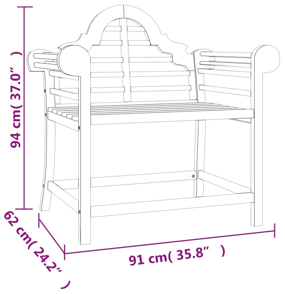 Sedie da Giardino 2 pz 91x62x94 cm in Legno Massello di Teak