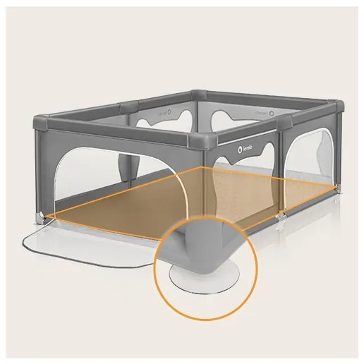 Lionelo - Box giochi WILLOW grigio