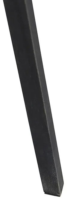 Treppiede nero con paralume in lino nero 45 cm - Tripod Classic