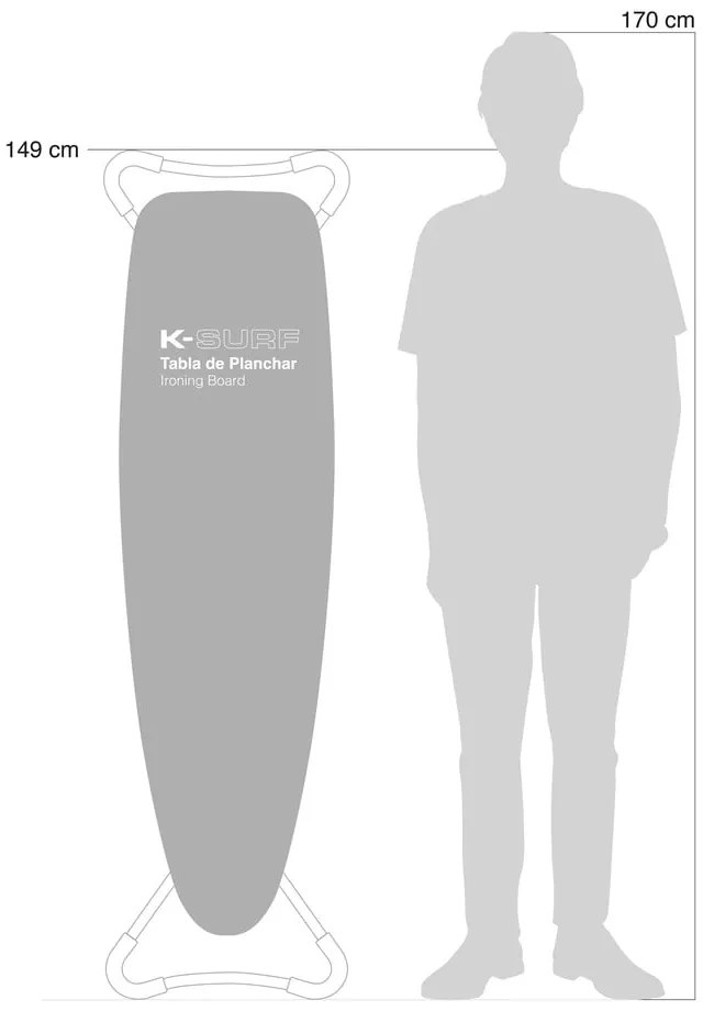 Asse da stiro 130x37 cm K-Surf Salvia Tube – Rolser