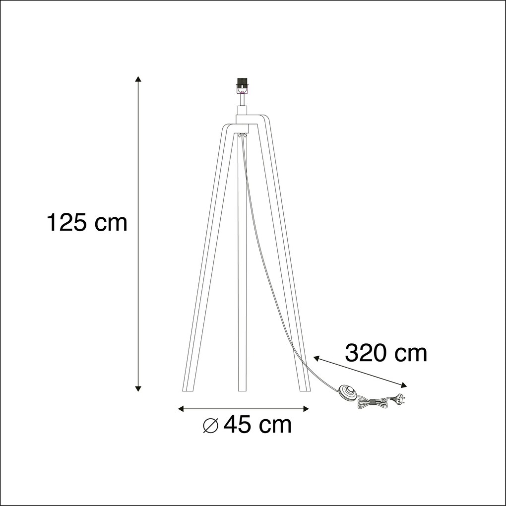Lampada da terra nera senza paralume - Puros