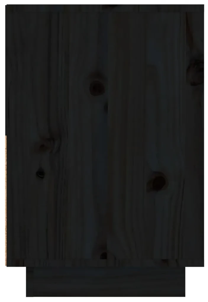 Comodini neri 2 pz 60x34x51 cm in legno massello di pino
