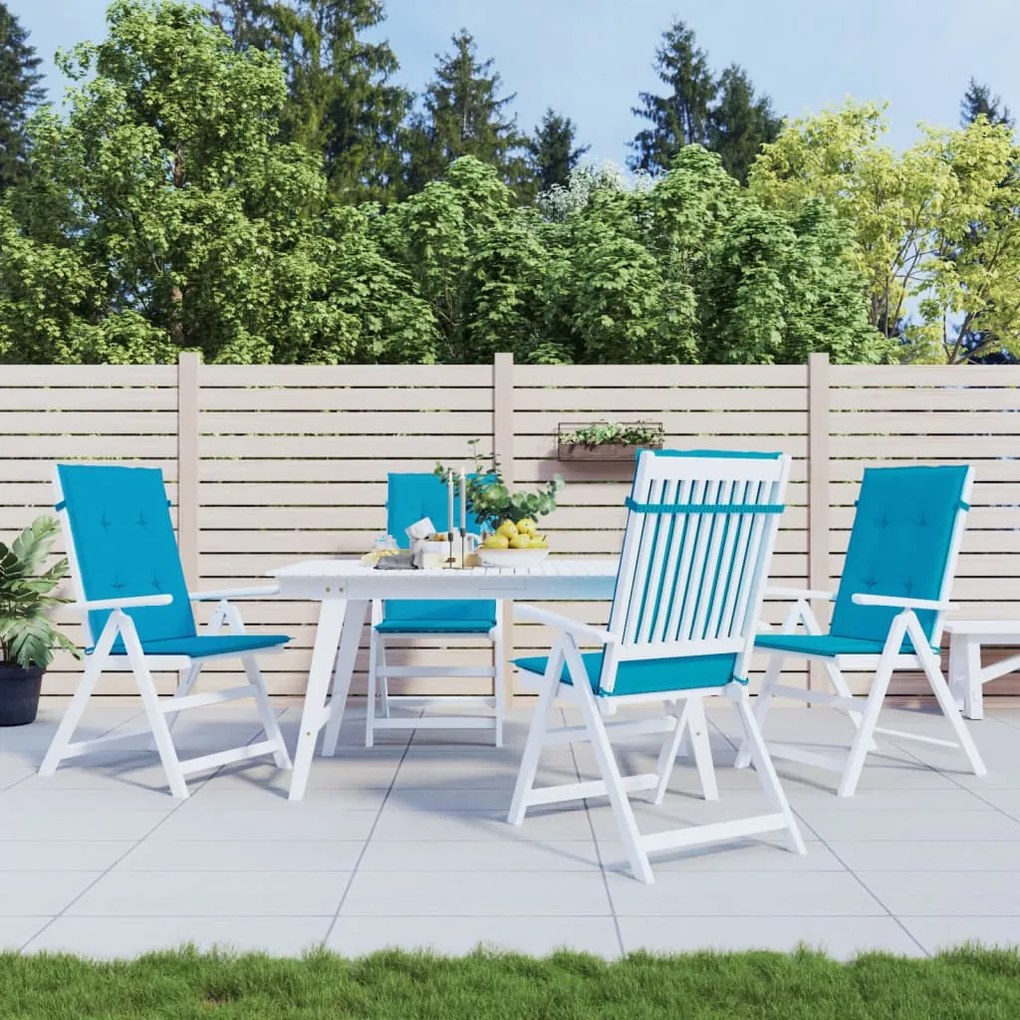 Cuscini Per Sedie 4 Pz Blu 120x50x3 Cm İn Tessuto /