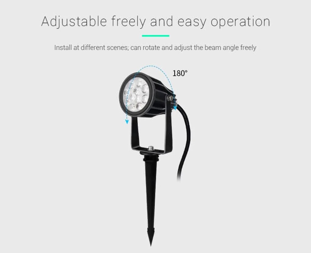 Faretto LED a Picchetto 6W RGB+CCT IP66 Sinc. Aut. WiFi - Mi-Light Colore RGB+CCT