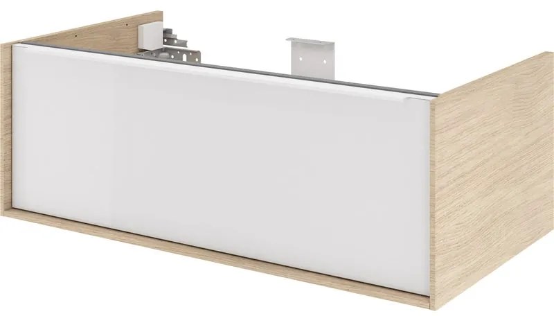 Mobile sottolavabo e lavabo Neo Frame per vasca centrale marrone bianco L 90 x H 32 x P 48 cm 1 cassetto