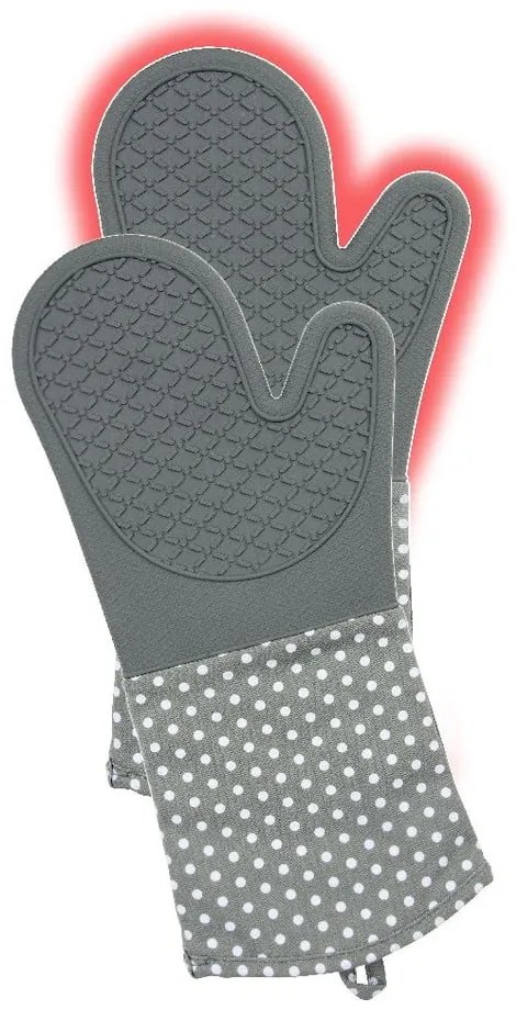 Set di 2 guanti da forno in silicone grigio Forno - Wenko
