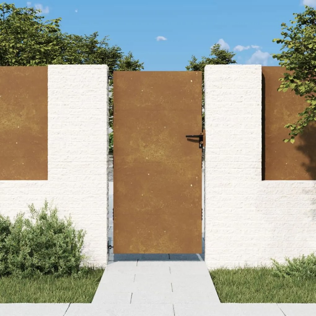 Cancello Da Giardino 85x200 Cm İn Acciaio Corten /