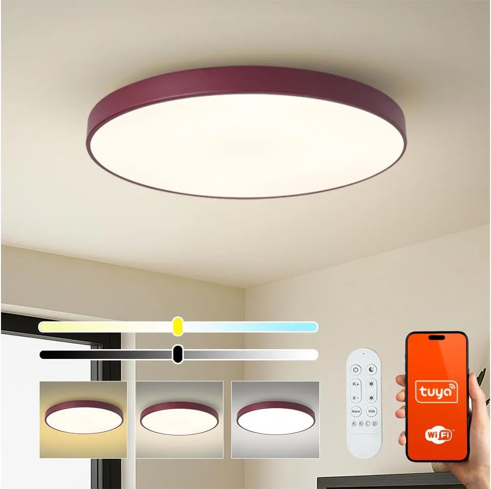 Brilagi-LED Lampada dimmerabile POOL SMART LED/100W/230V 80 cm Wi-Fi Tuya+telecomando bordeaux