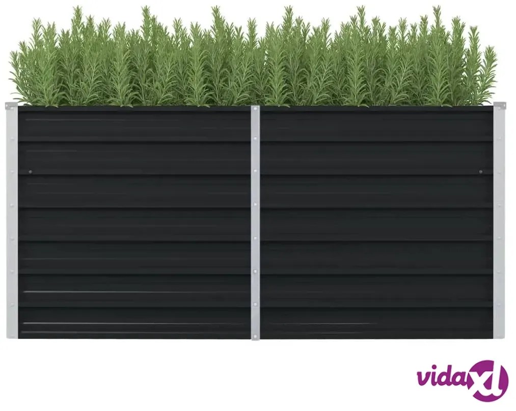 vidaXL Fioriera Rialzata Antracite 160x80x77 cm in Acciaio Zincato