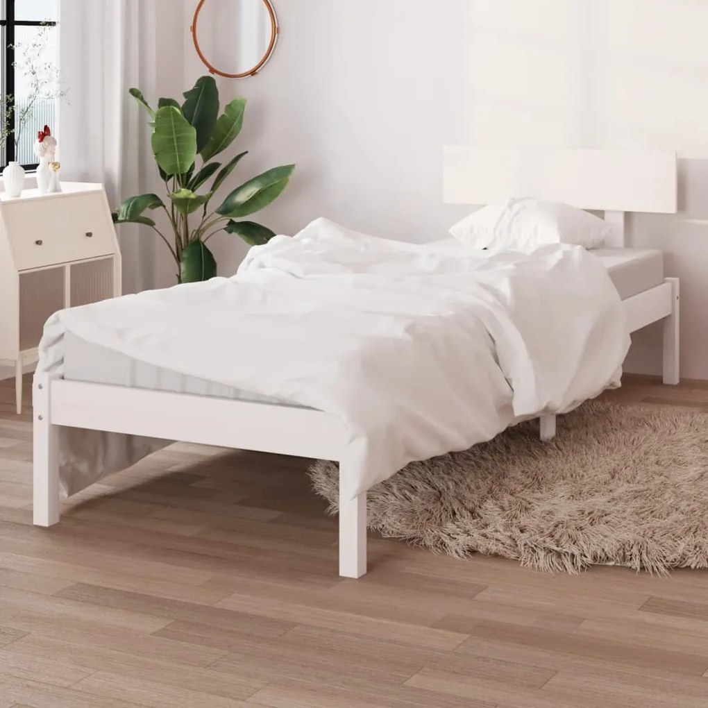 Giroletto Bianco İn Legno Massello 75x190 Cm Small Single /