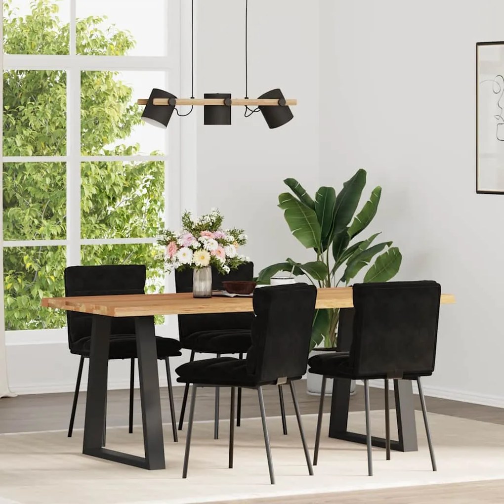 Sedie Da Pranzo 4 Pz Nere İn Velluto /