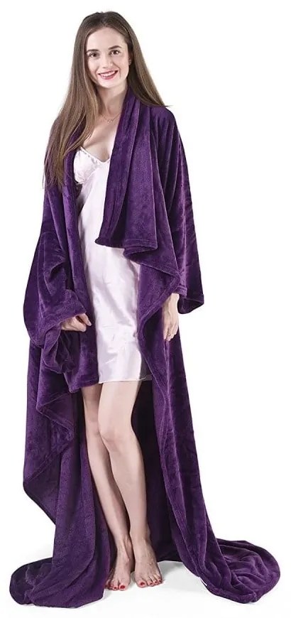 Coperta TV in microfibra viola scuro , 180 x 150 cm Lazy - DecoKing