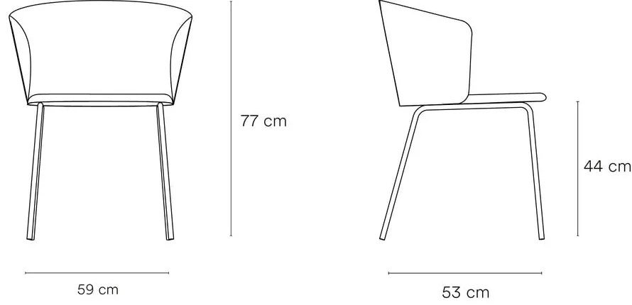 Set di sedie da pranzo arancione in imbottito 2 pz Add – Teulat