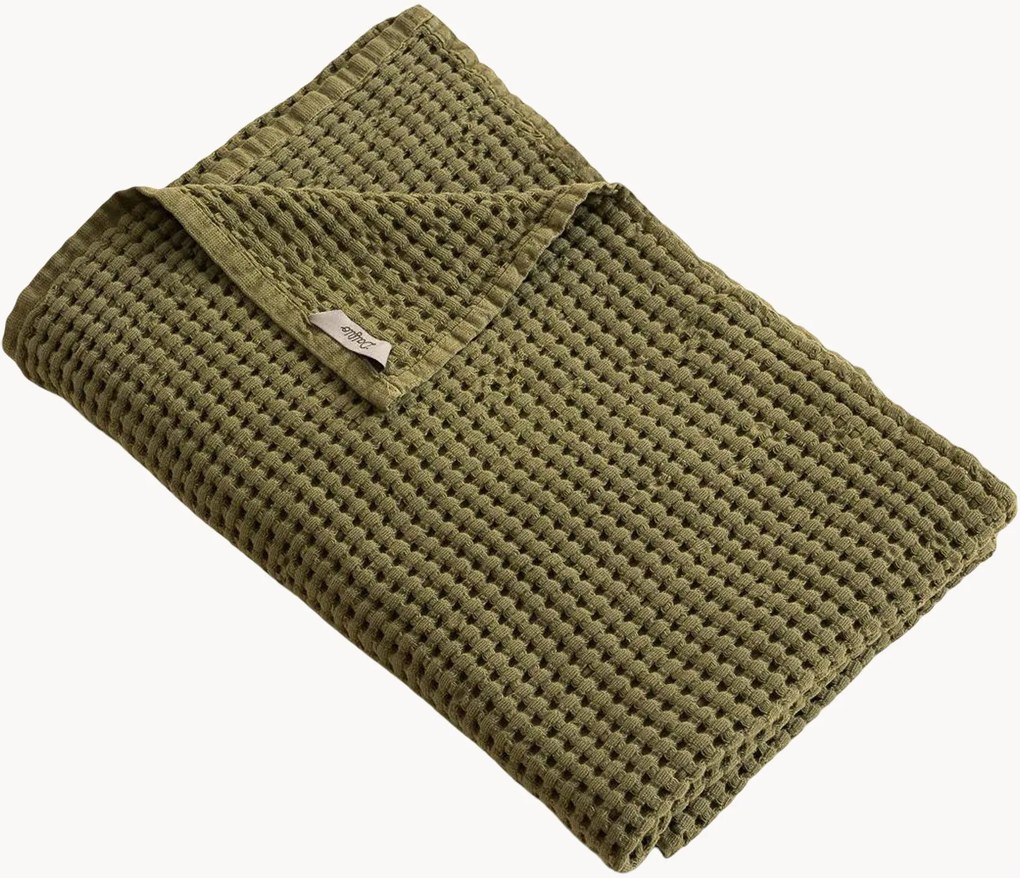 Telo da bagno in cotone Honeycomb Olive