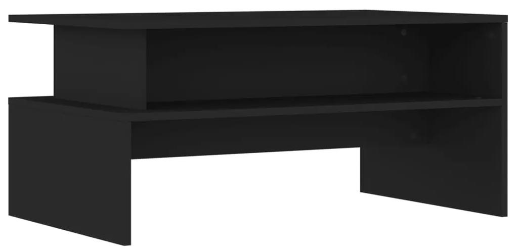 Tavolino da salotto nero 90x55x42,5 cm in legno multistrato