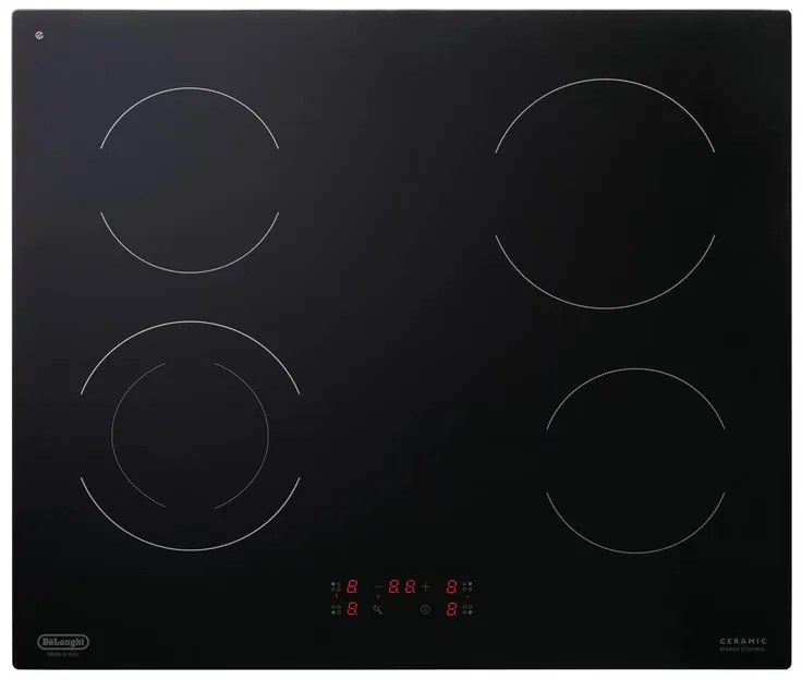 Piano cottura elettrico 4 zone L 60 cm PVC 61 N DE'LONGHI nero