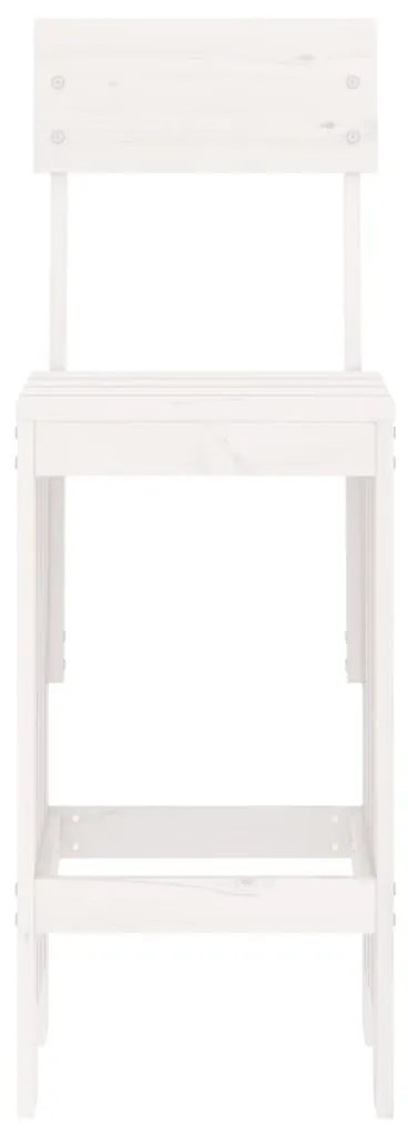 Sgabelli da bar 2pz bianchi 40x48,5x115,5cm legno massello pino