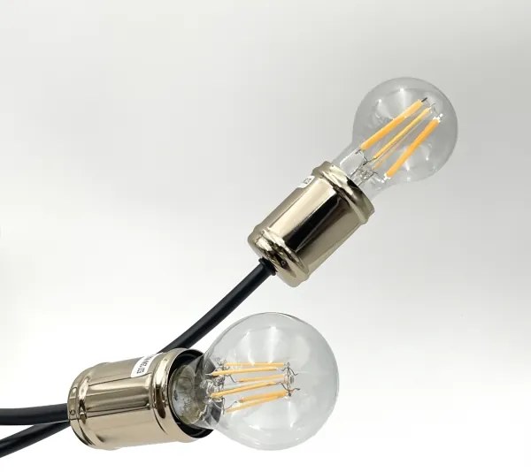 Lampadario a plafone ANYA 6xE27/15W/230V nero/oro