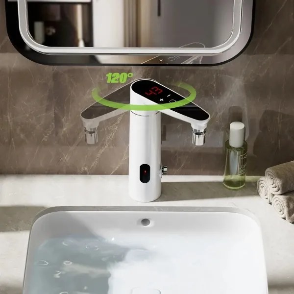 Scaldabagno touch 3000W/230V IPX4 con sensore e display LED bianco