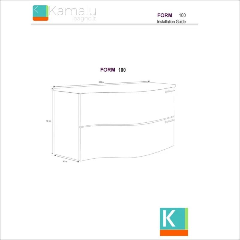 Kamalu - mobile bagno sospeso 100cm design ultramoderno form-100