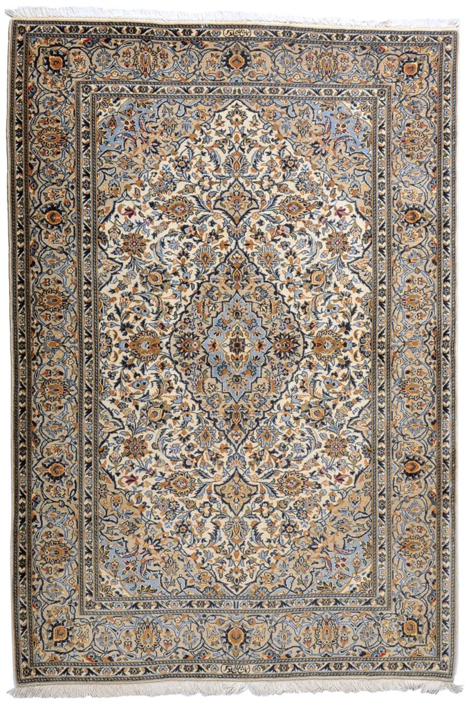 Kashan Tappeto persiano 140x210 Beige (Iran) Annodato A Mano