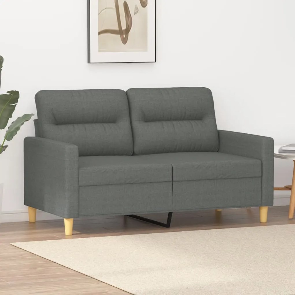 Divano A 2 Posti Grigio Scuro 120 Cm İn Tessuto /