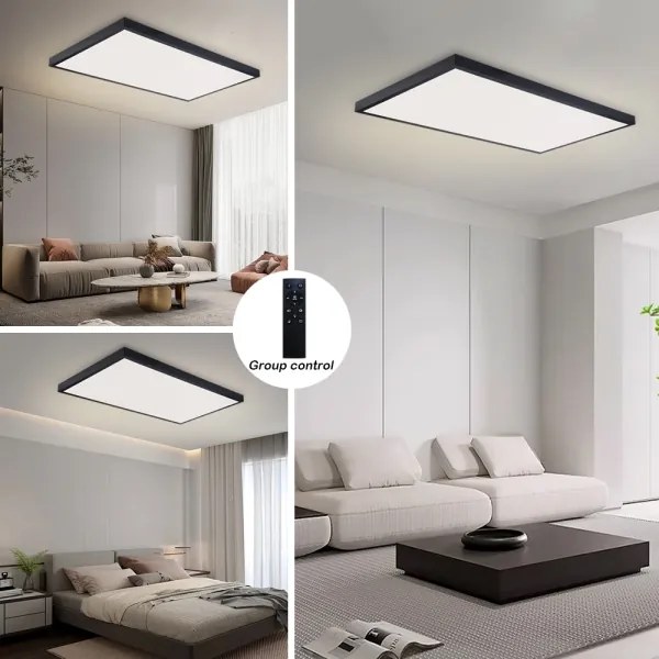 Brilagi-LED Plafoniera da bagno dimmerabile FRAME SMART LED/96W/230V IP44 nero + telecomando