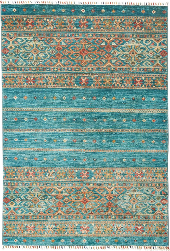 Samarkand Tappeto orientale 180x130 Turchese (Pakistan) Annodato A Mano