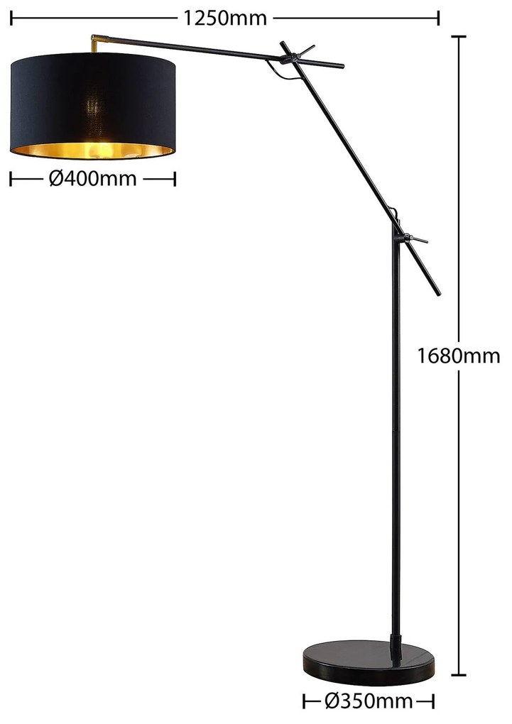 Lindby Likanu piantana in nero e oro