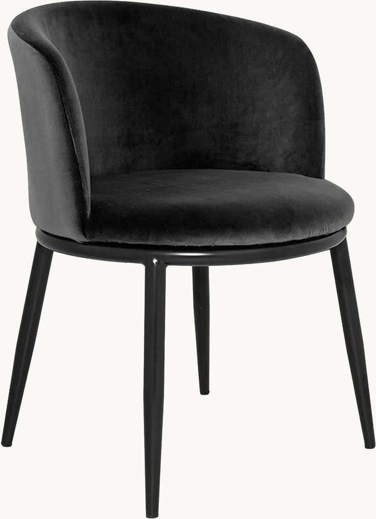 Set di 2 sedie da pranzo in velluto con braccioli Filmore