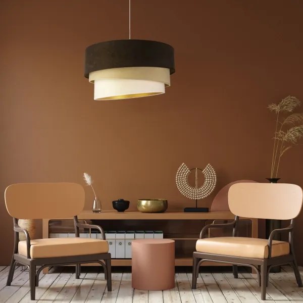 Duolla - Lampadario a sospensione con filo DEVON 1xE27/40W/230V diametro 45 cm marrone/beige