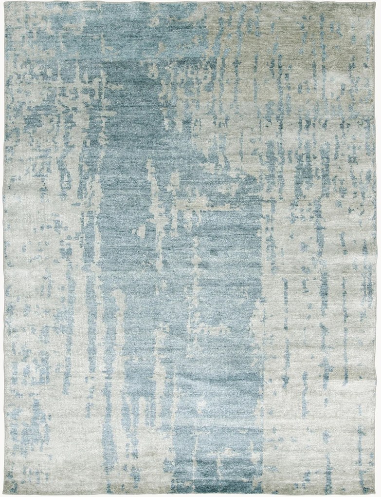 Tappeto in viscosa a pelo corto fatto a mano Esila